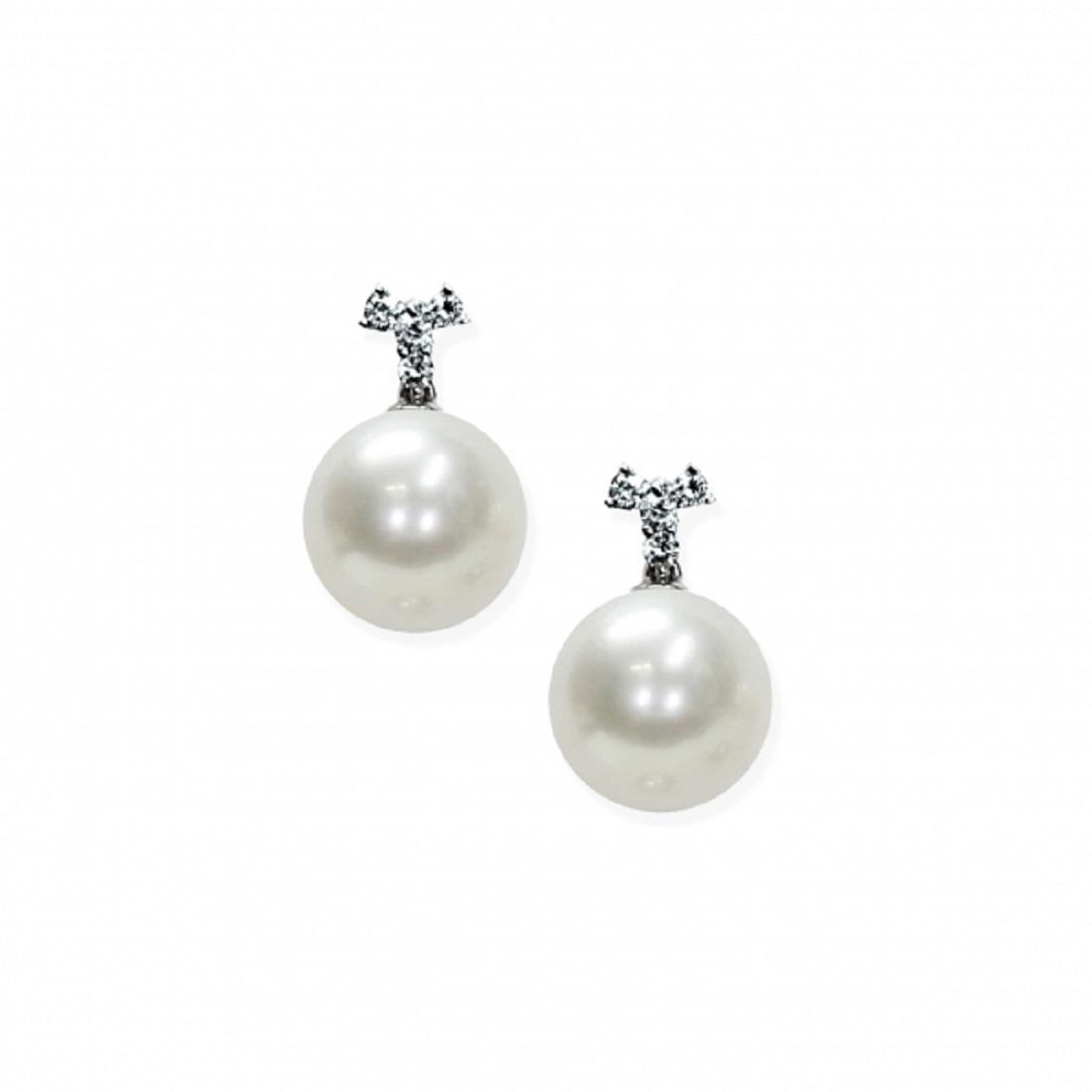 Earrings with pearls and diamonds - MAYUMI