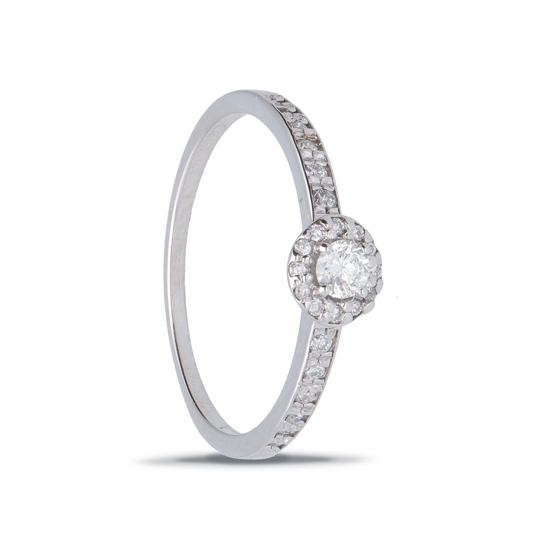 Solitaire ring in gold and diamonds ct. 0.26 - ORO&CO