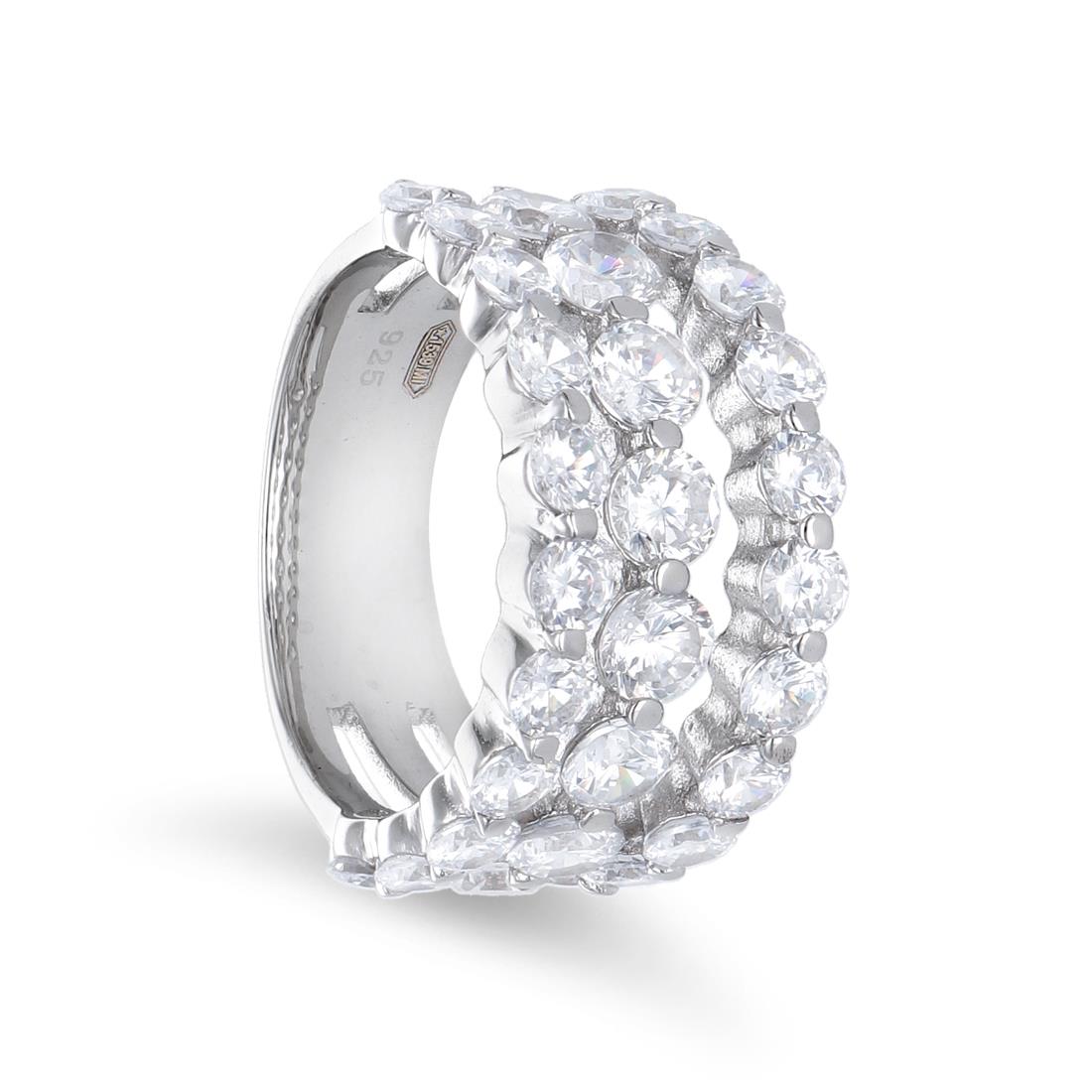 Anillo con zirconia cubicos blancos - ORO&CO 925