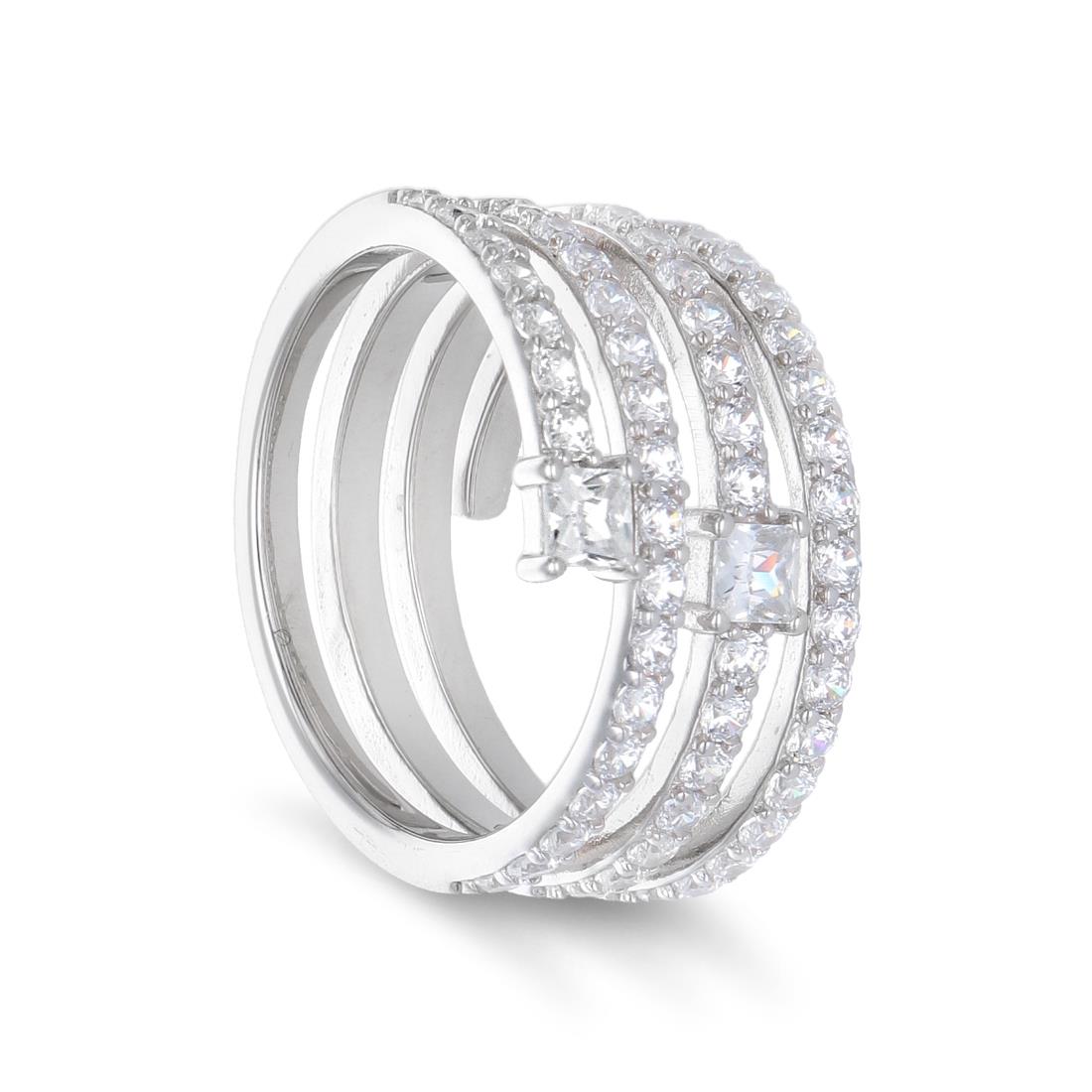 Anillo con zirconia cubicos blancos - ORO&CO 925
