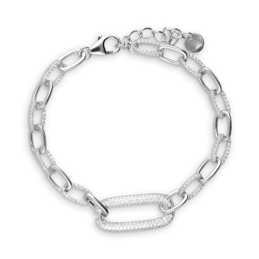 Bracciale catena in argento con zirconi - ORO&CO 925