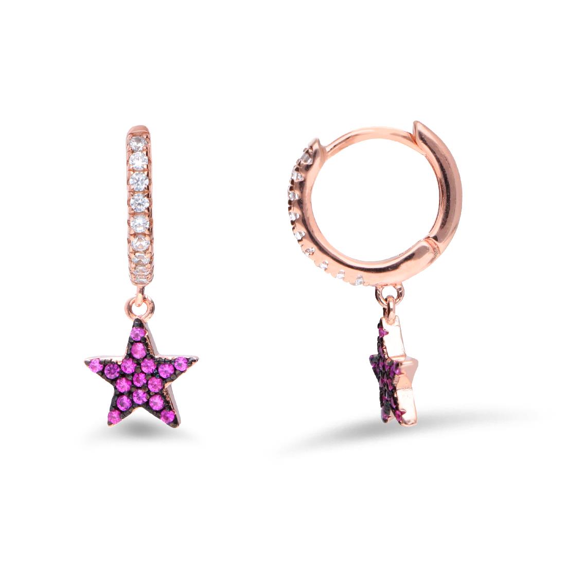 Silver earrings with star - ORO&CO 925