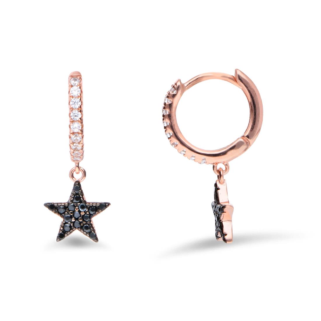 Silver earrings with star - ORO&CO 925