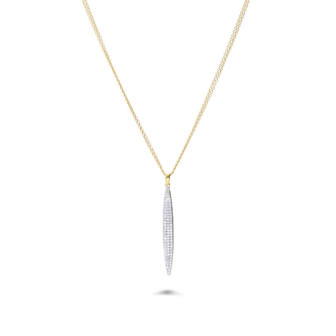 Collana in argento dorato con pendente con zirconi - ORO&CO 925