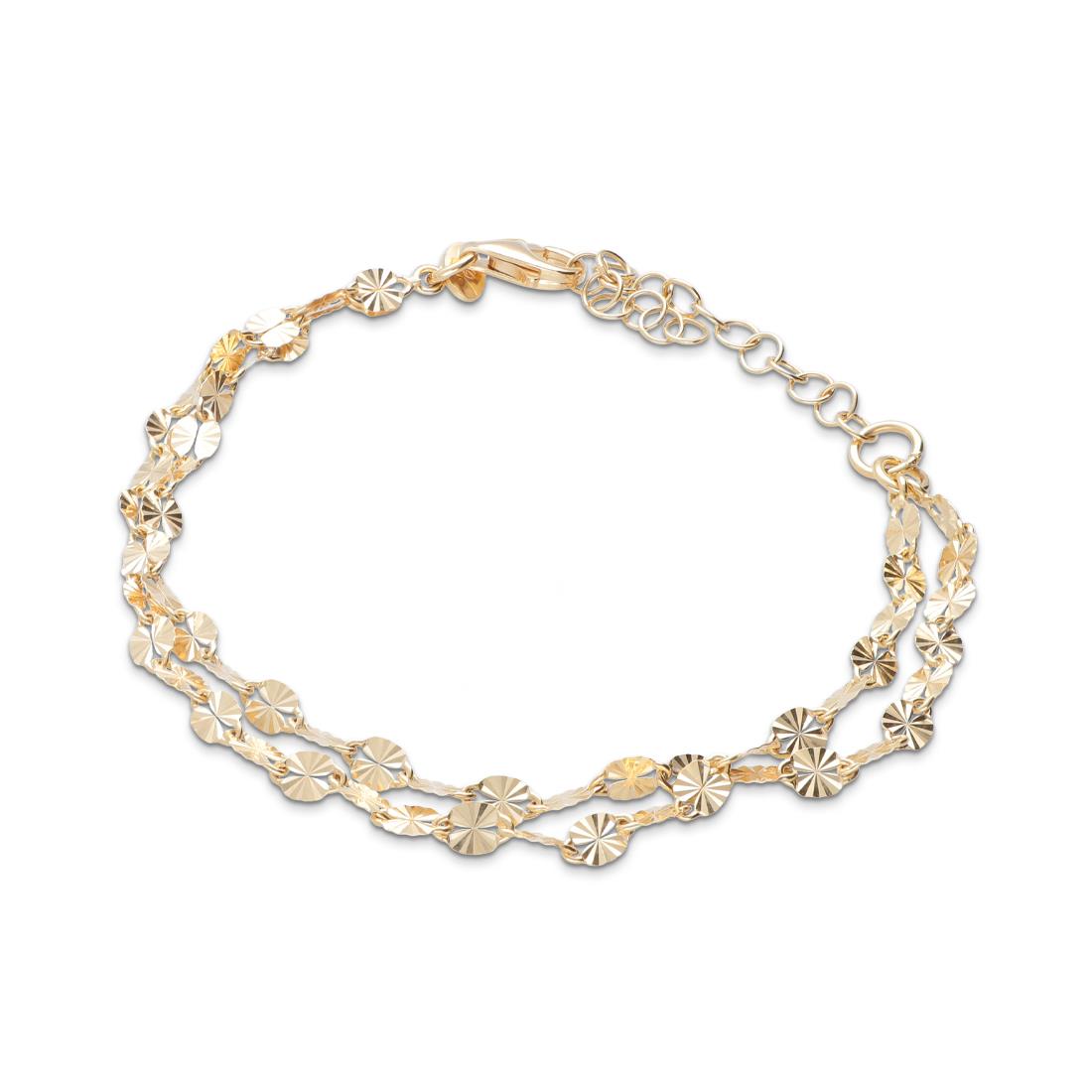 Bracciale in argento dorato con doppia catena - ORO&CO 925