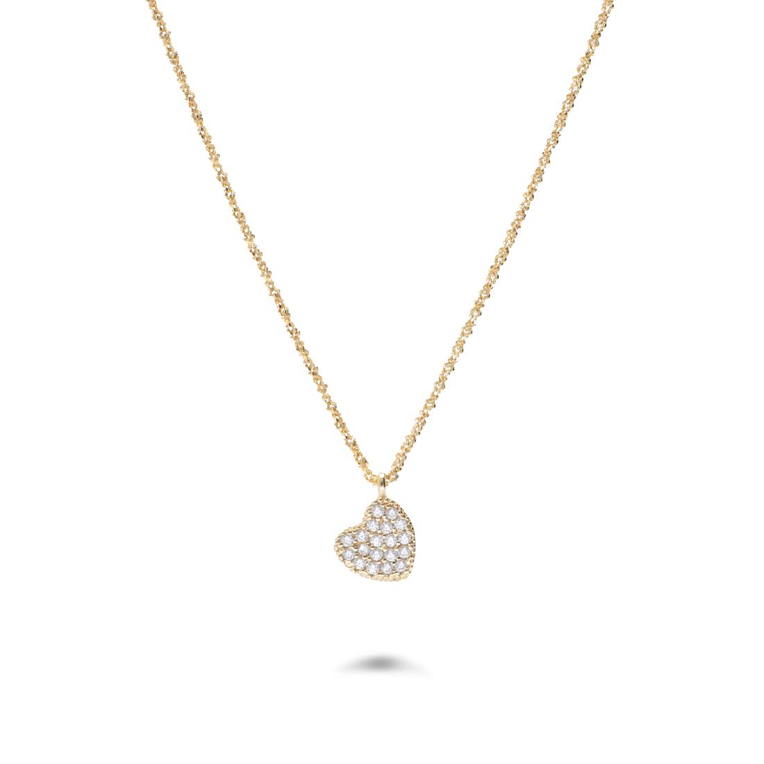 Collana in argento dorato con pendente cuore - ORO&CO 925