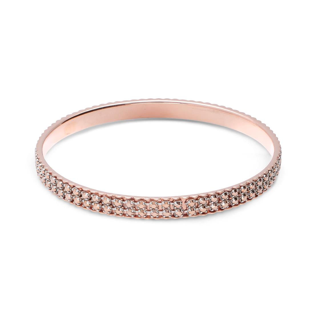 Bracciale rigido in argento rosato con zirconi - ORO&CO 925