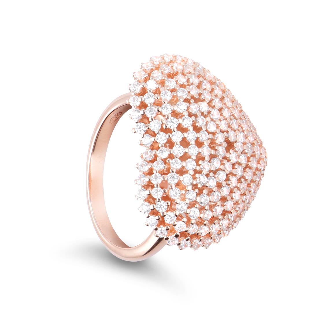 Ring in rose gold silver with heart - ORO&CO 925