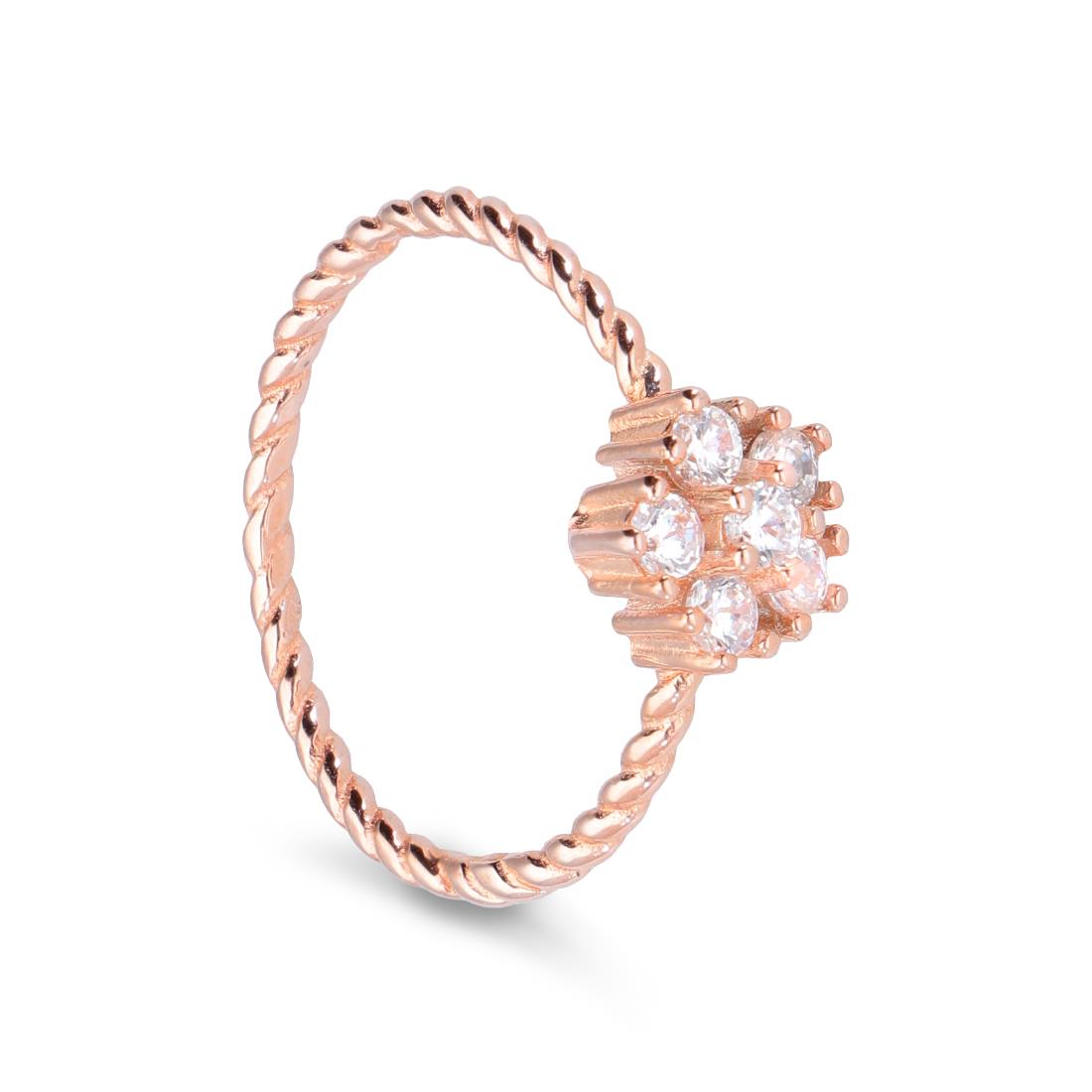 Ring in rose gold silver with flower - ORO&CO 925