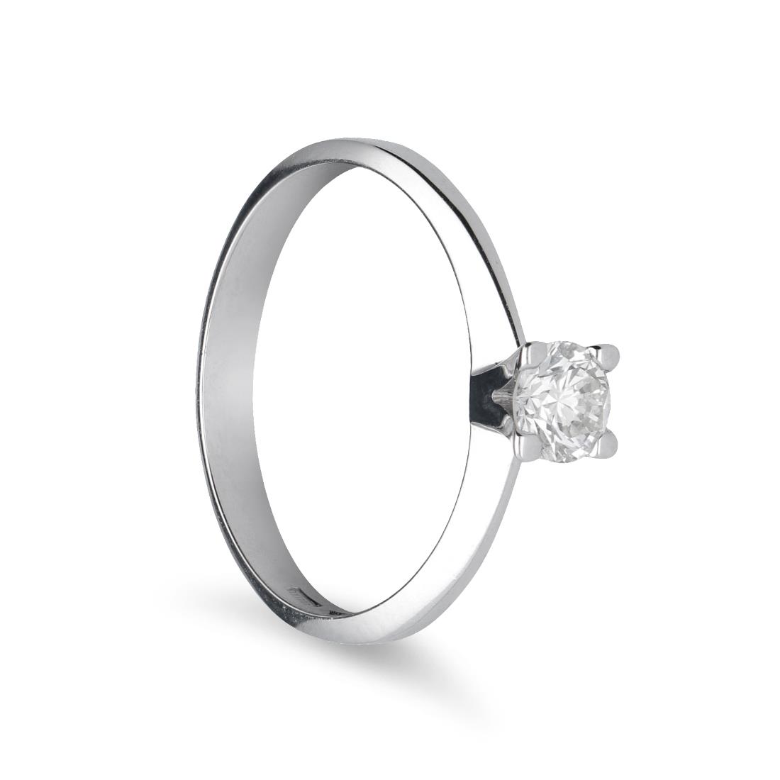 White gold solitaire ring with diamond ct. 0,38 - ALFIERI & ST. JOHN