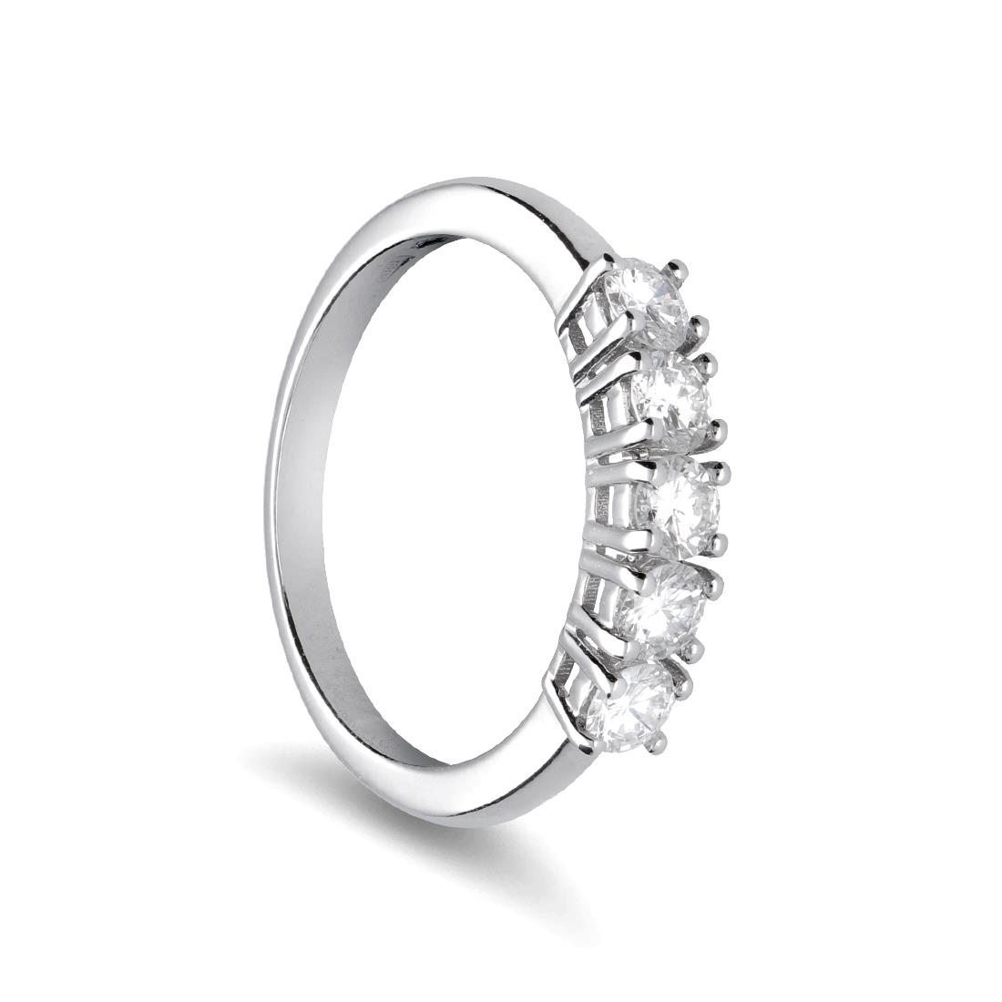 Anillo en oro blanco con diamantes ct. 0,59 - ALFIERI & ST. JOHN