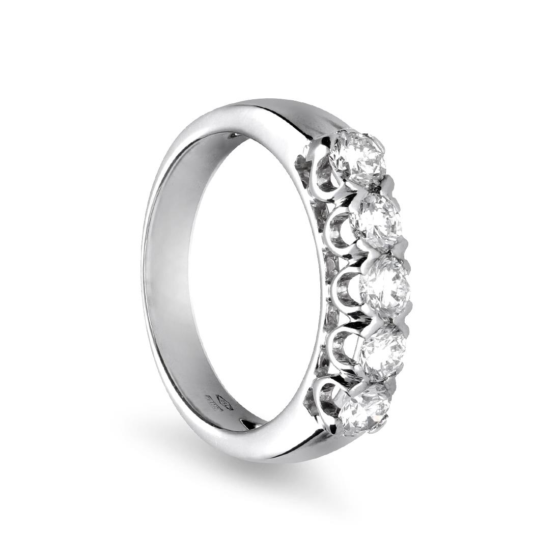 Anillo en oro blanco con diamantes ct. 1 - ALFIERI & ST. JOHN