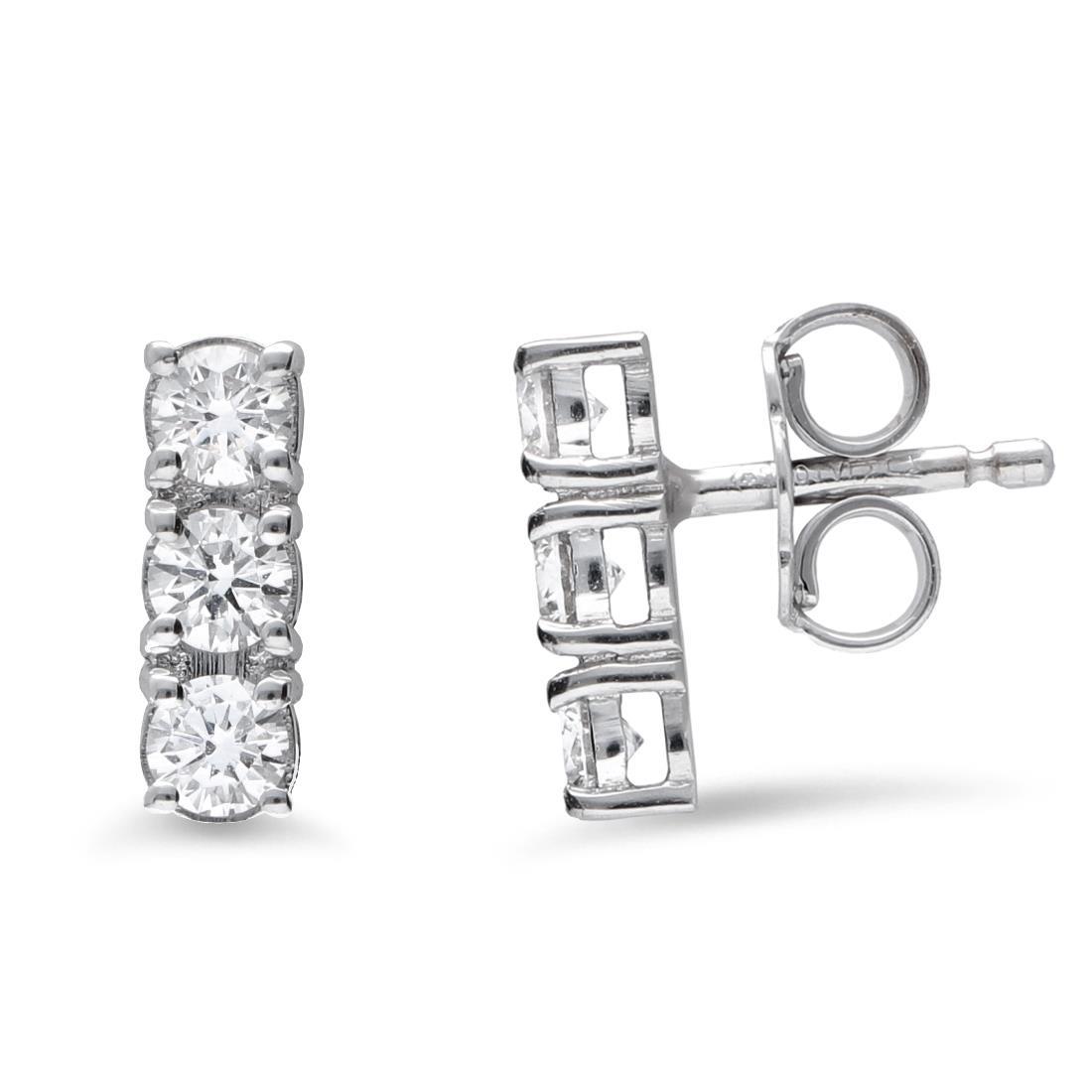 White gold trilogy earrings with diamonds ct. 0,73 - ALFIERI & ST. JOHN