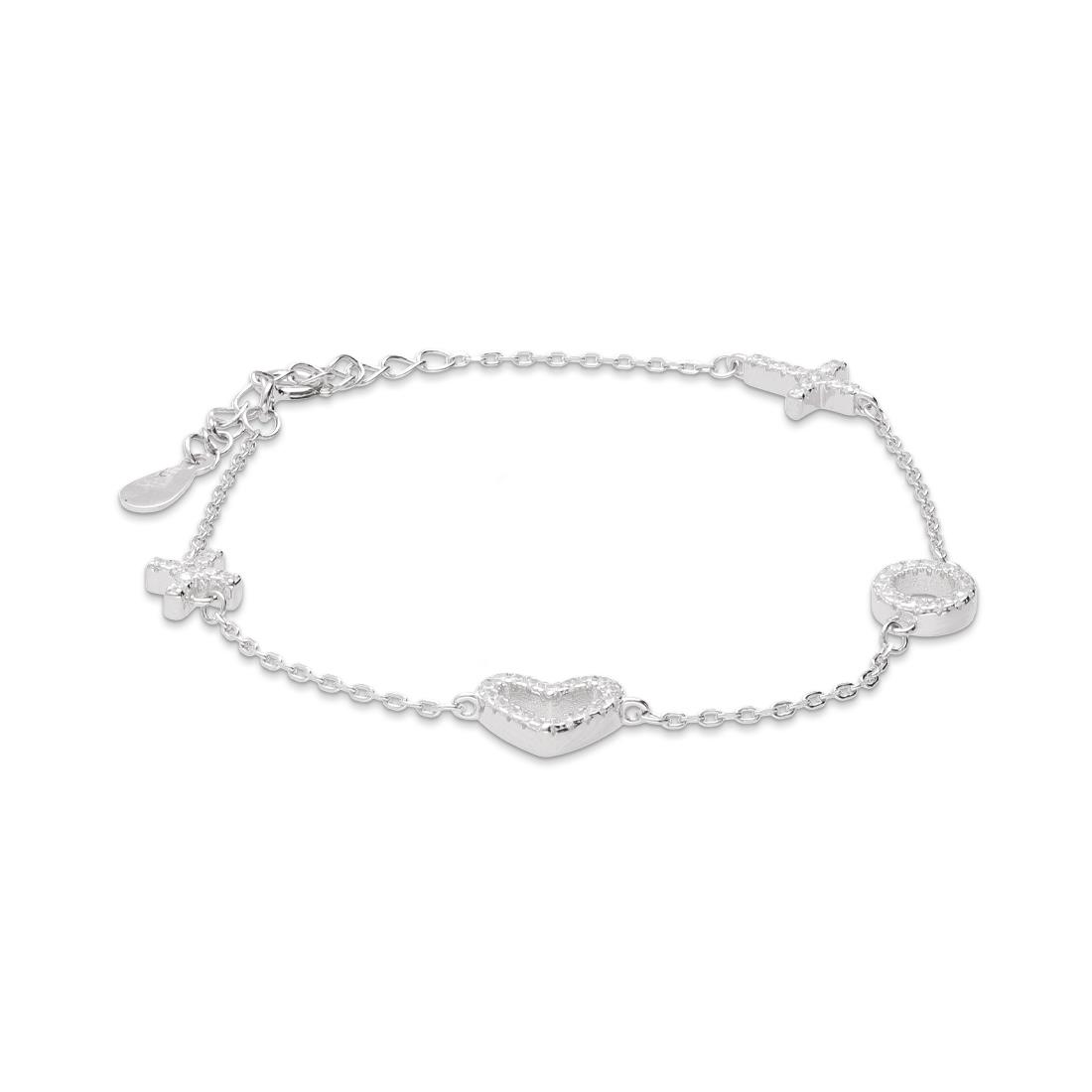 Bracciale in argento con zirconi e simboli - ORO&CO 925