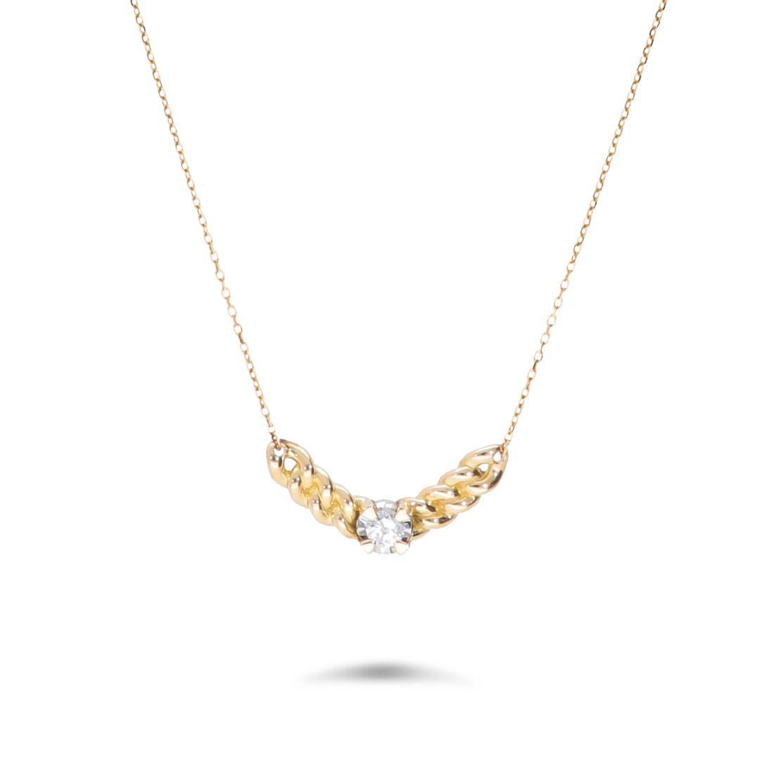 Gold necklace with diamond ct. 0,13 - ORO&CO