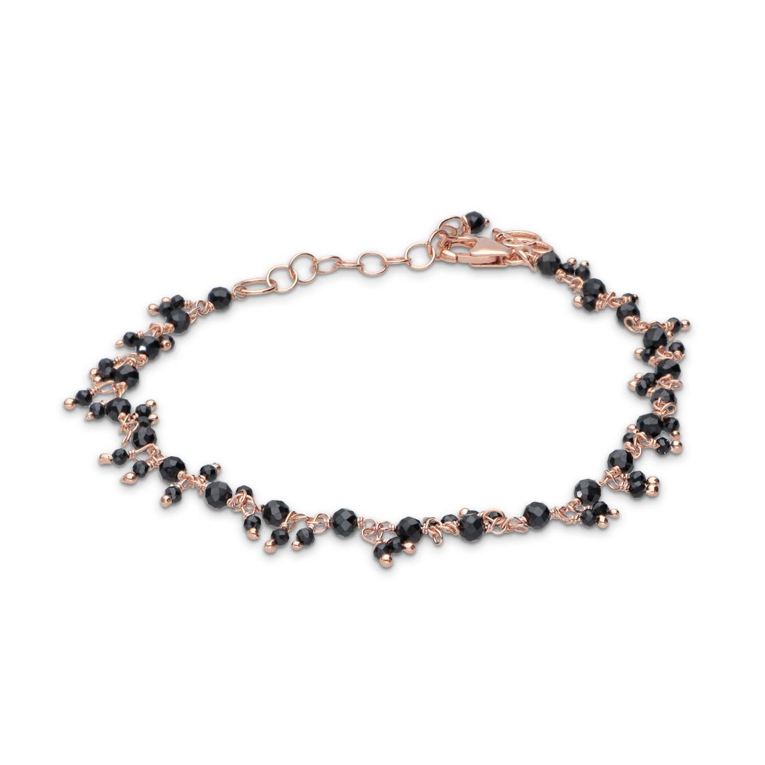 Bracciale rosario con spinello nero - BRONZALLURE