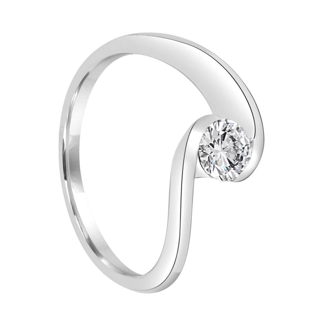 White gold solitaire ring with diamond ct. 0.50 - ALFIERI & ST. JOHN