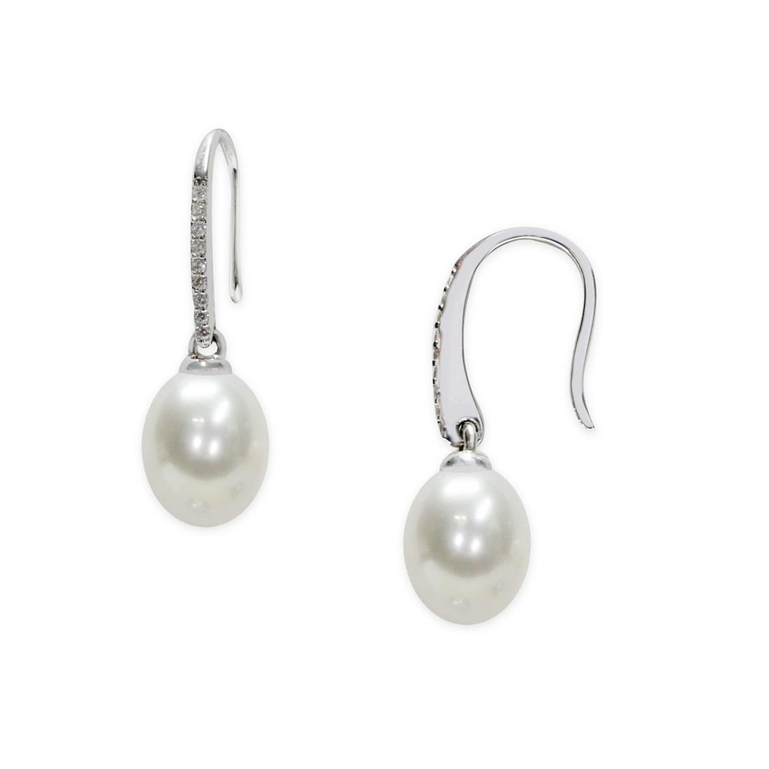 Silver earrings with pearl - MAYUMI