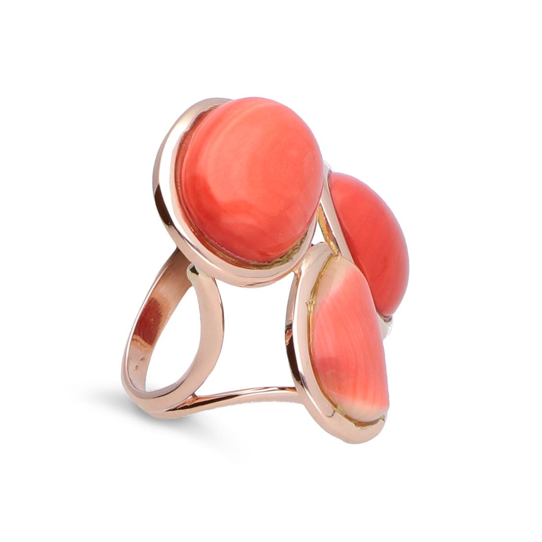 Gold ring with coral - STANOPPI