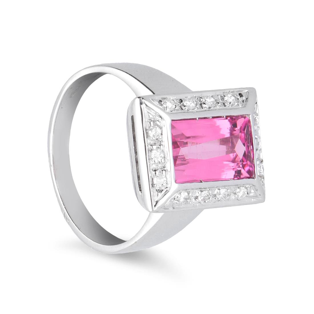 Gold ring with tourmaline y diamonds ct 0.15 - STANOPPI