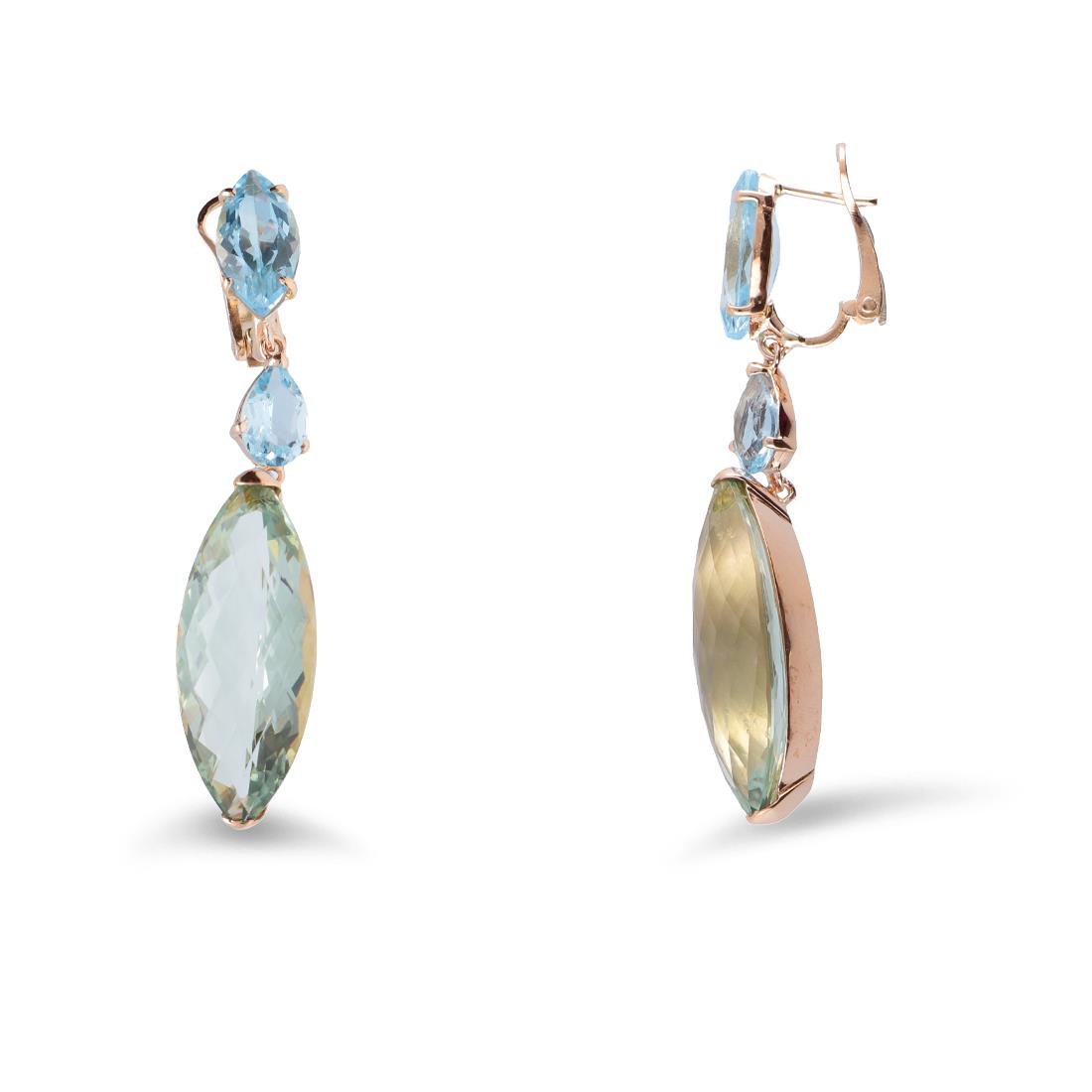 Pendientes de oro con topacio y prasiolite - STANOPPI