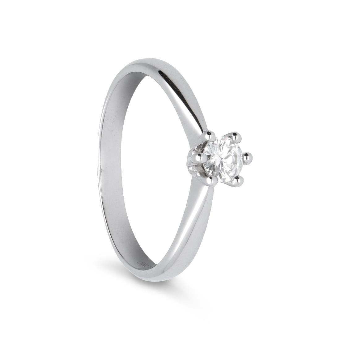 Solitaire ring with diamonds ct 0,20 - ALFIERI & ST. JOHN