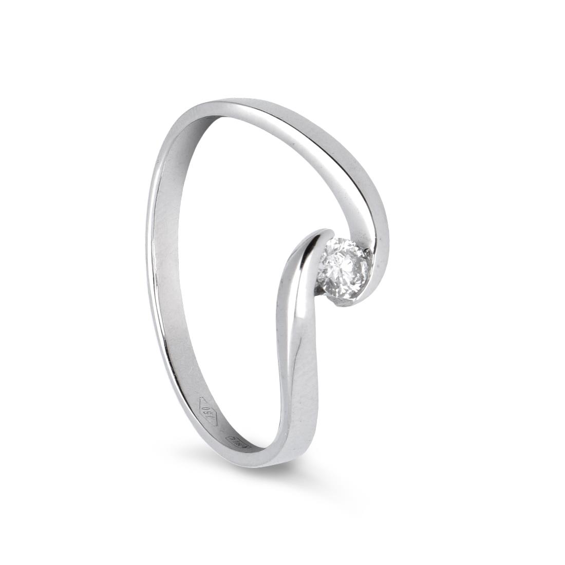 Gold solitaire ring with diamond ct. 0.10 - ALFIERI & ST. JOHN