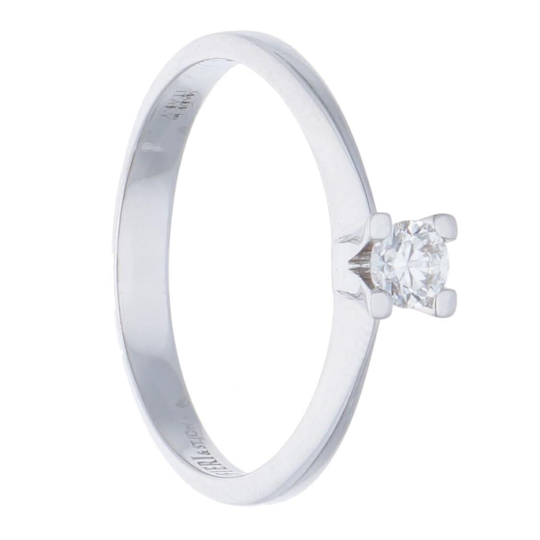 Anello solitario in oro con diamante ct. 0,15 - ALFIERI & ST. JOHN