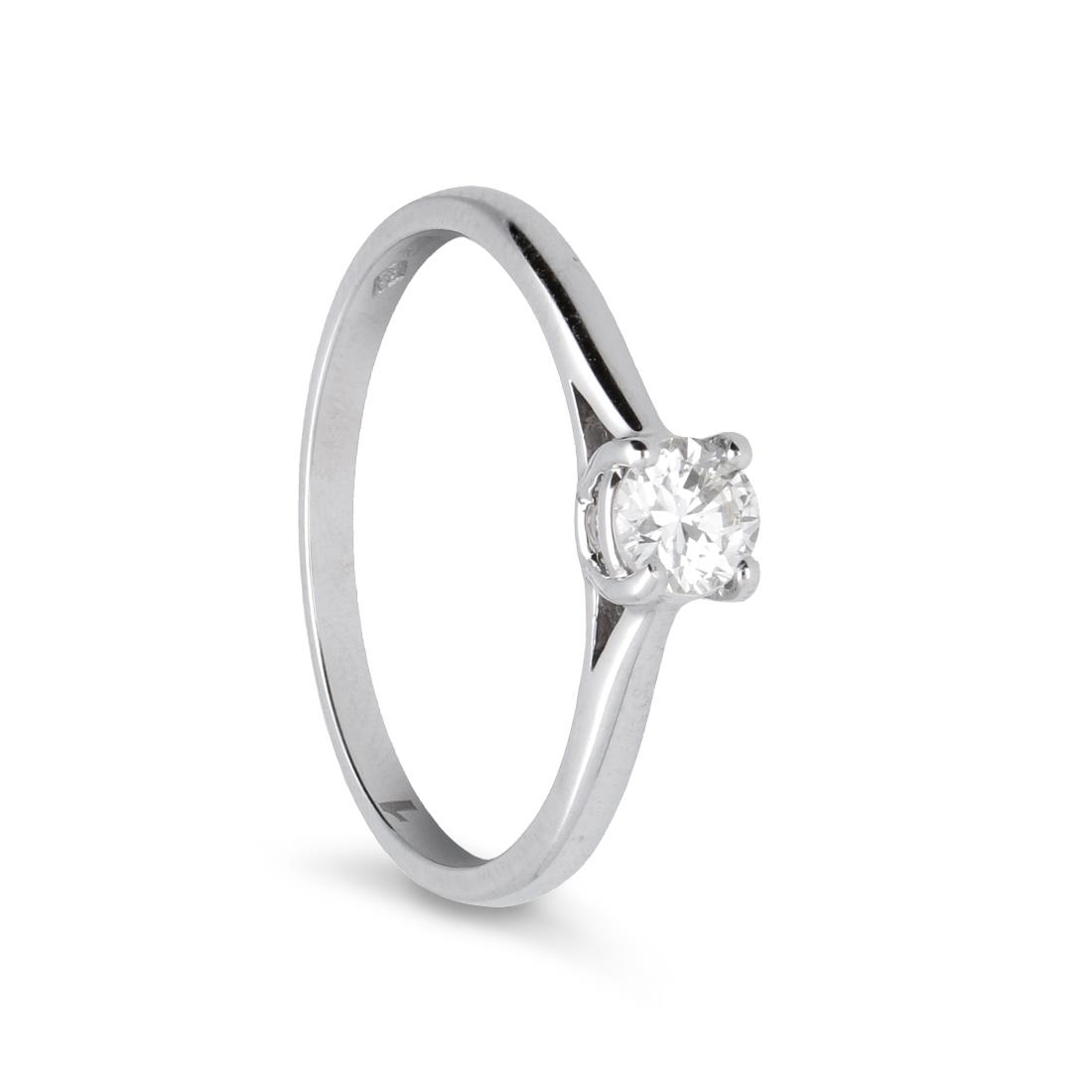 Gold solitaire ring with diamond ct. 0.20 - ALFIERI & ST. JOHN