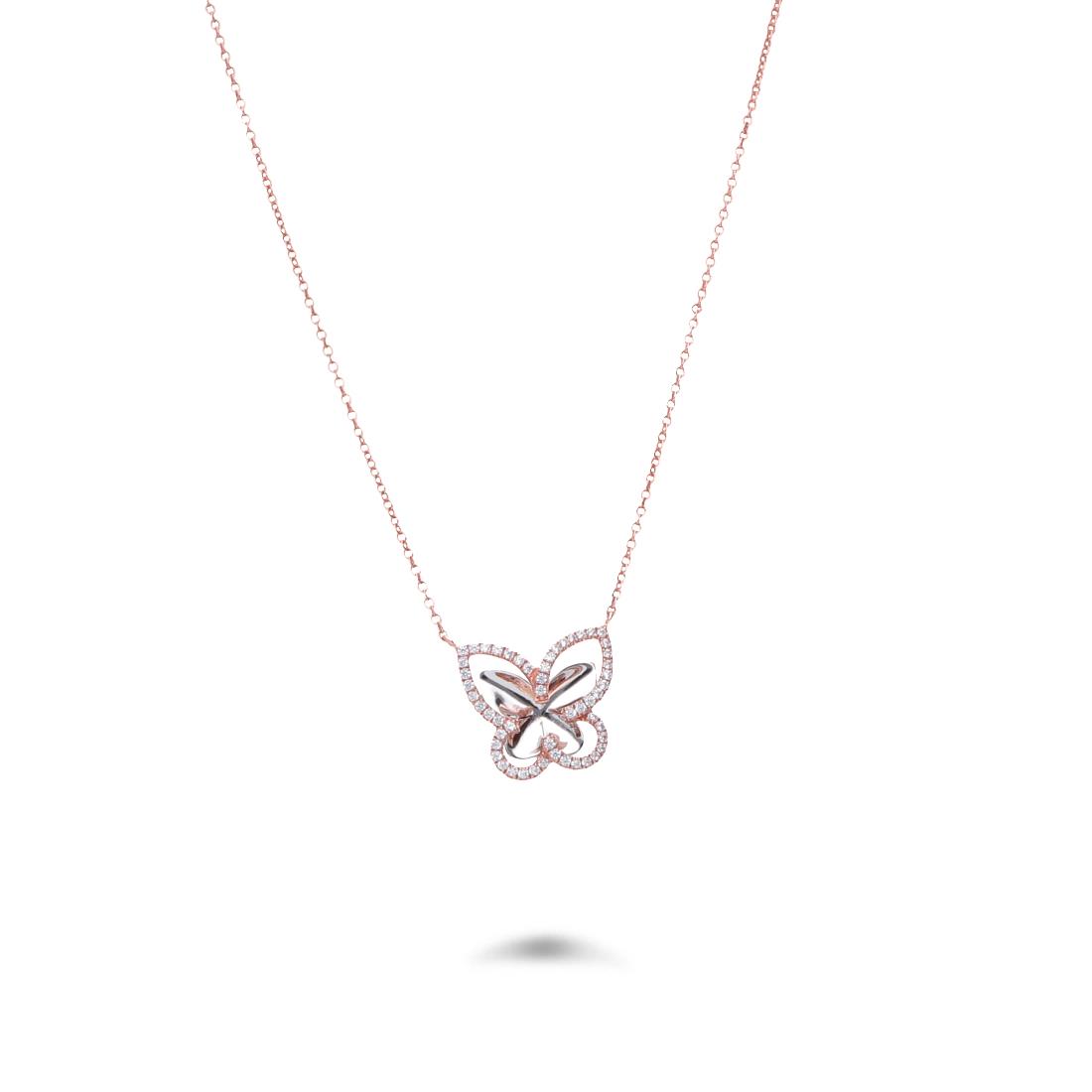 Silver necklace with pendant necklace with cubic zirconia - ORO&CO 925