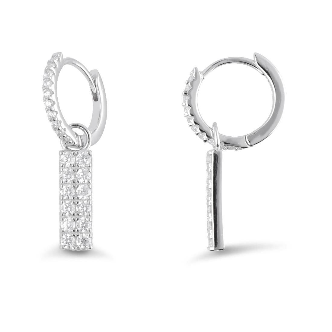 Pendientes de plata con zircones  - ORO&CO 925