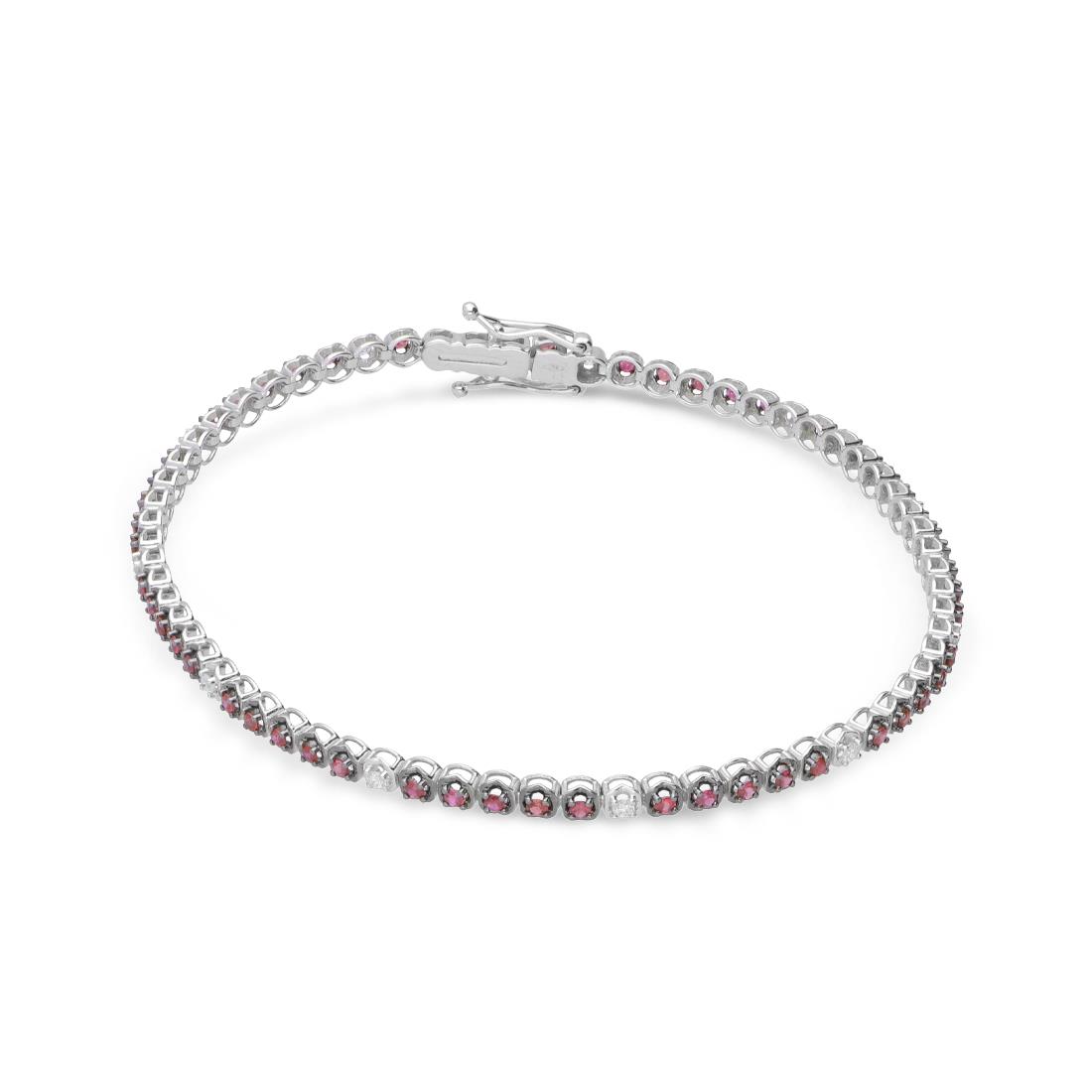Bracciale design d'oro con diamanti ct 0.15 e rubino ct 1.10 - LUXURY ZONE