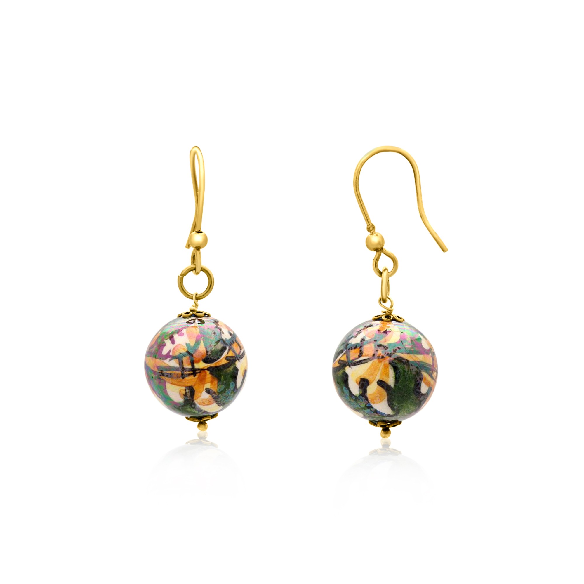 Orecchini Aalina in argento e ceramica - LE PERLE DI CALTAGIRONE