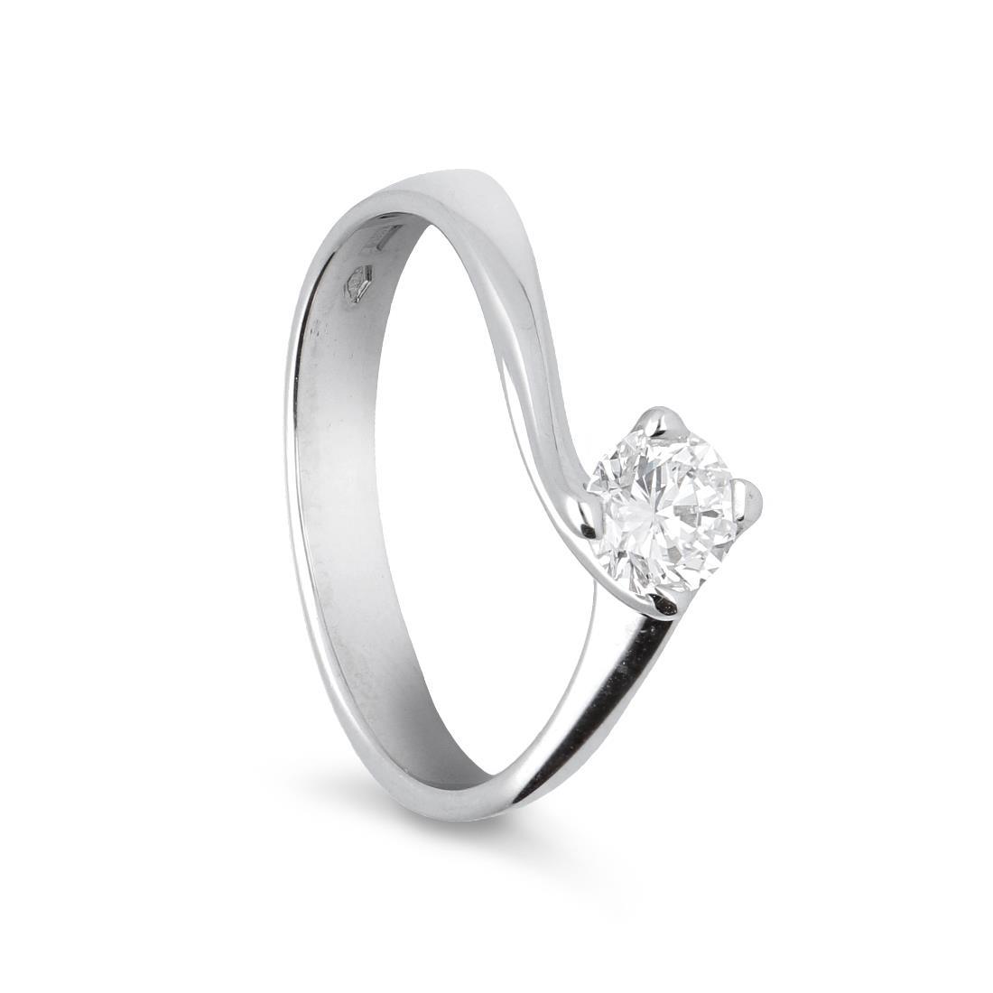 Gold solitaire ring with diamond ct. 0.45 - ALFIERI & ST. JOHN