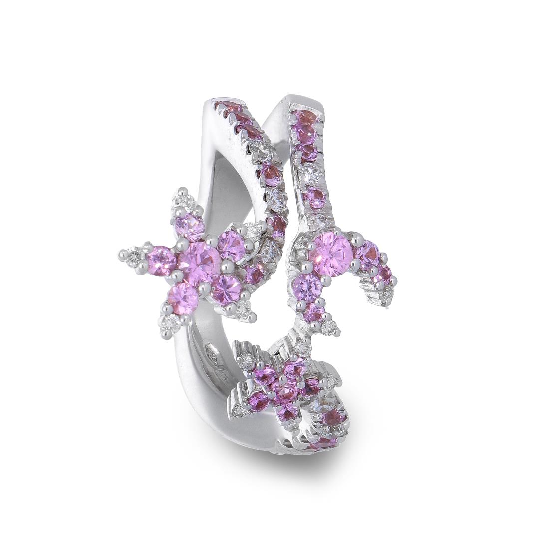 Anello collezione Luna Stella incanto con zaffiri rosa e diamanti - PASQUALE BRUNI