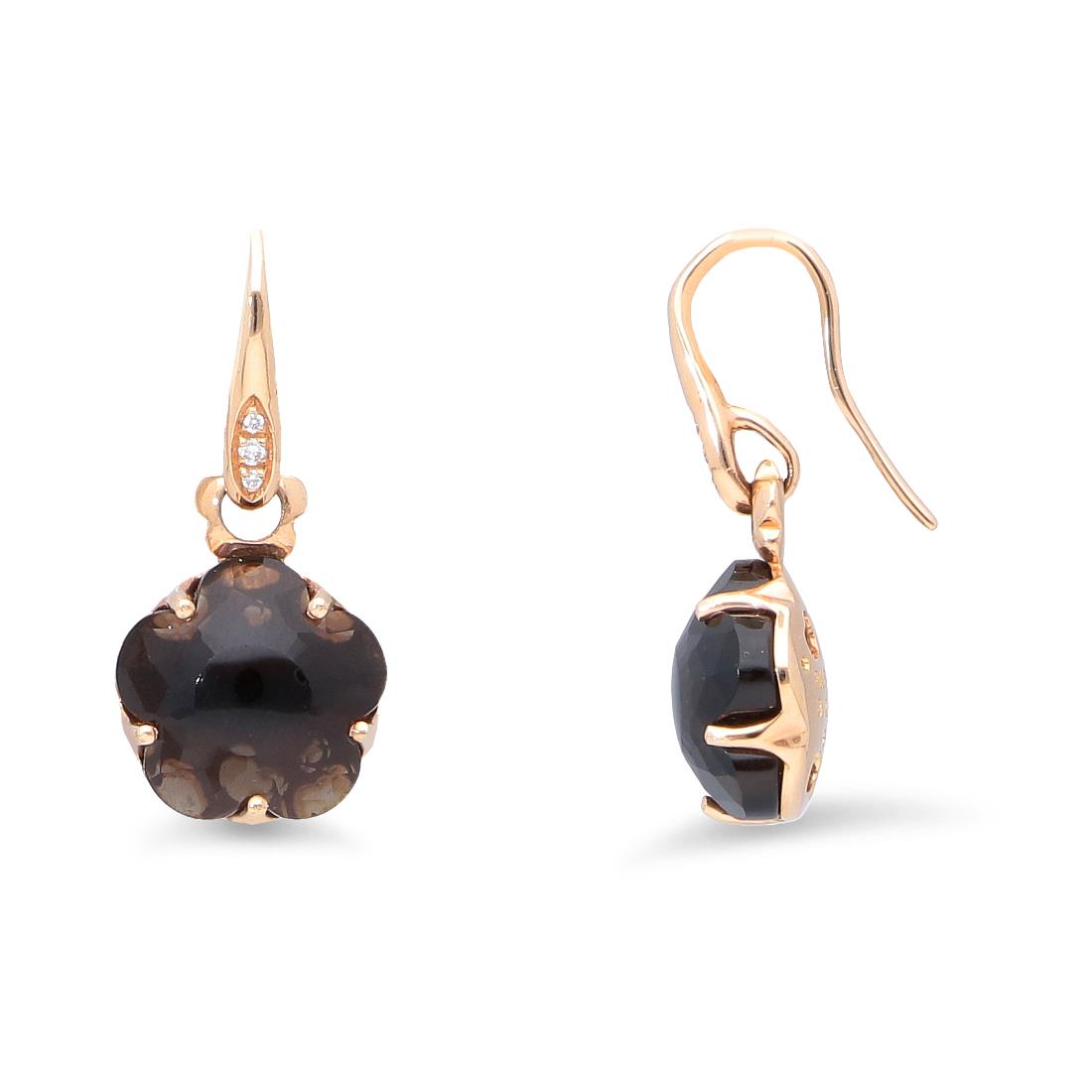 Bon Ton collection earrings with smoky quartz and diamonds - PASQUALE BRUNI