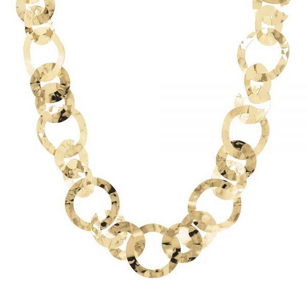ACQUA BAGNATA CIRCLE WAVE LINK NECKLACE WITH CLASP WITH GEMSTONE - ETRUSCA