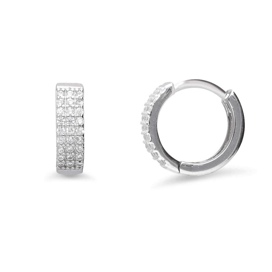 Hoop earrings in silver and zircons - ORO&CO 925