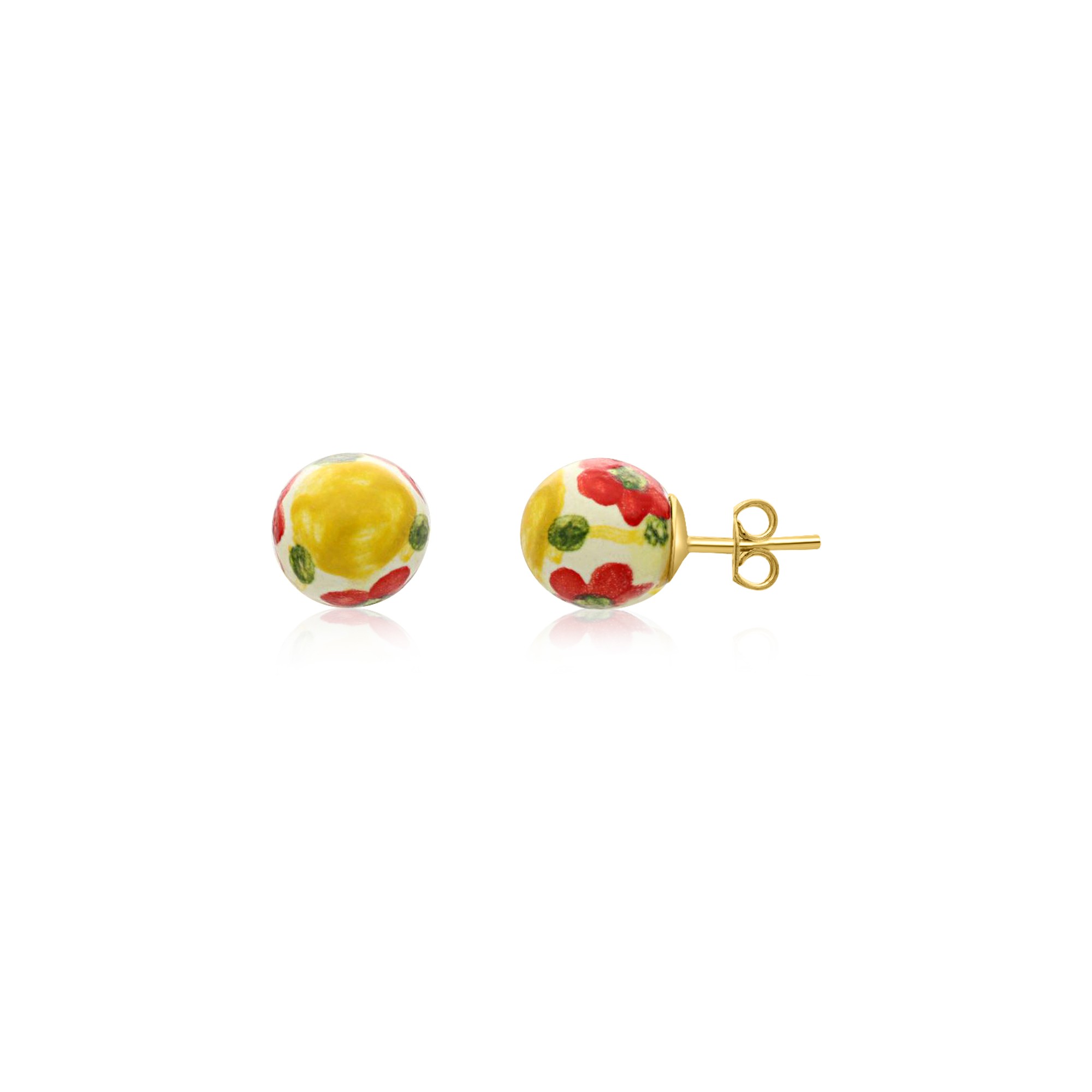 Orecchini Perla in argento e ceramica - LE PERLE DI CALTAGIRONE