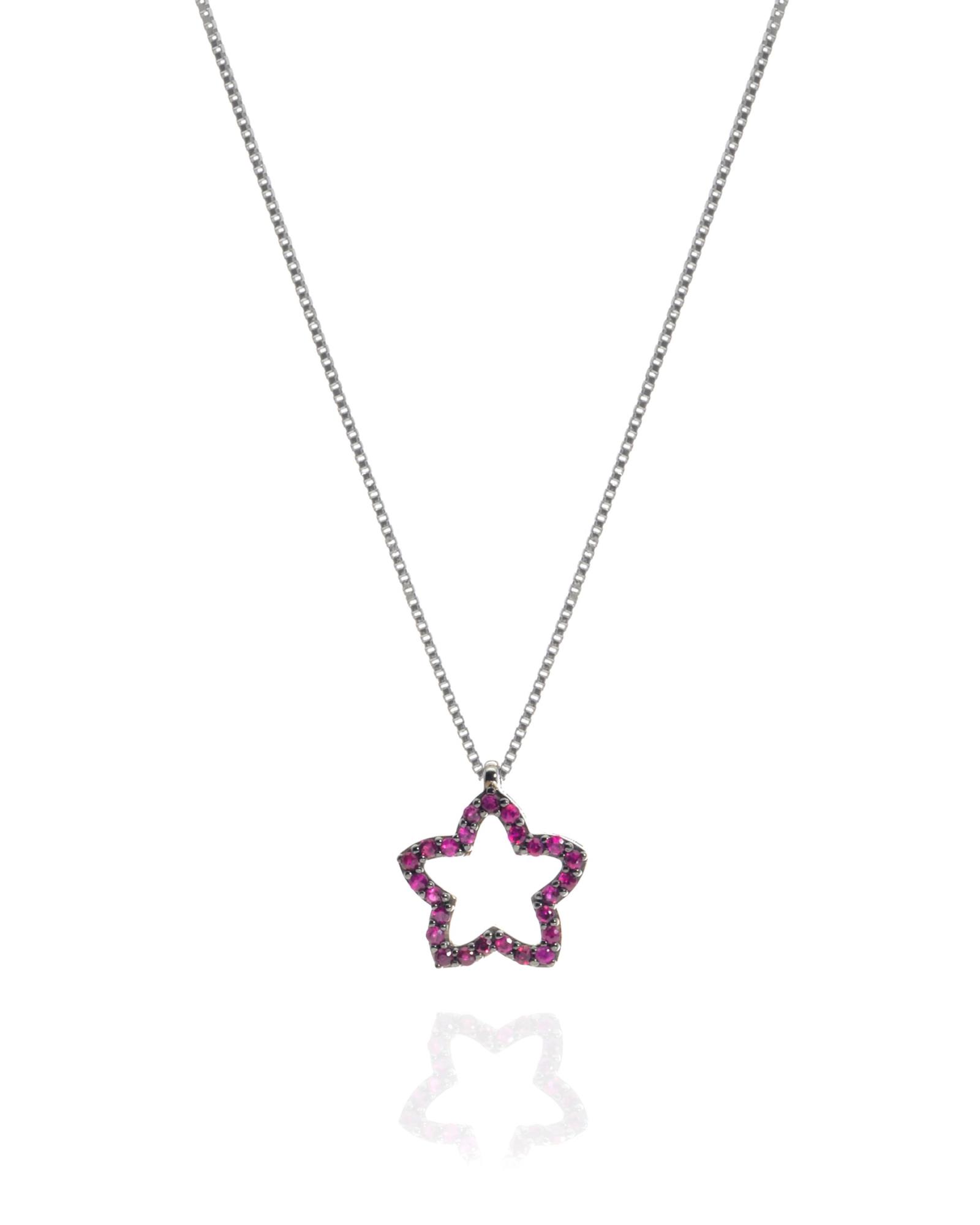 Ruby and diamond star necklace - BLISS