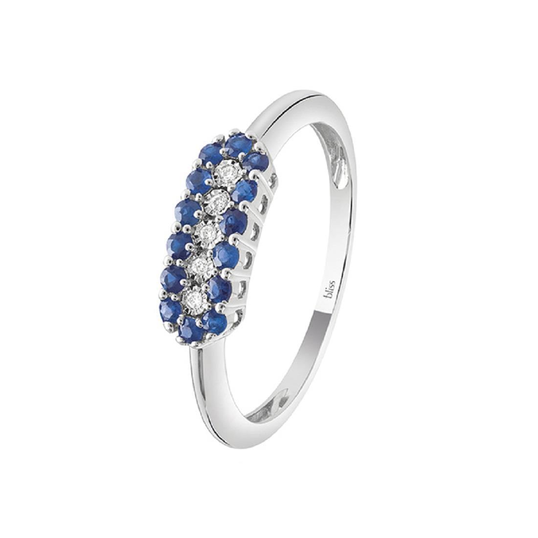 Anello in oro con diamanti e zaffiro - BLISS