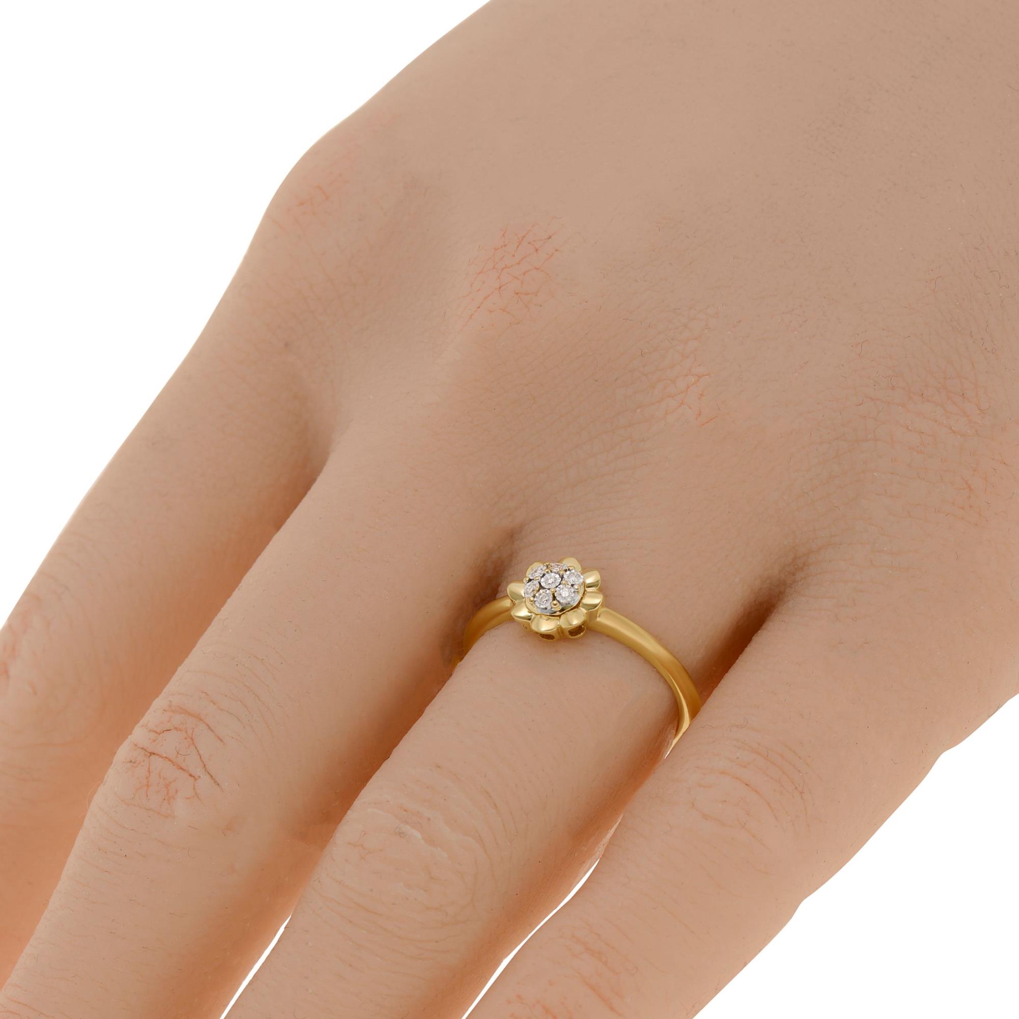 Yellow gold ring with diamonds ct. 0.03 - BLISS