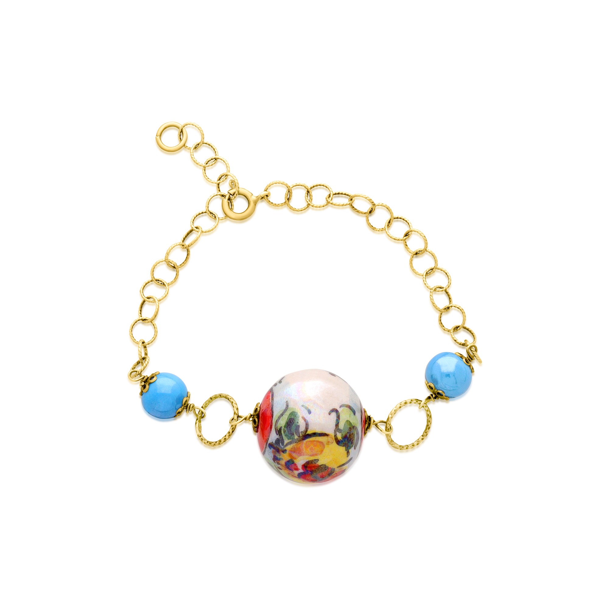 Bracciale Aida in argento e ceramica - LE PERLE DI CALTAGIRONE