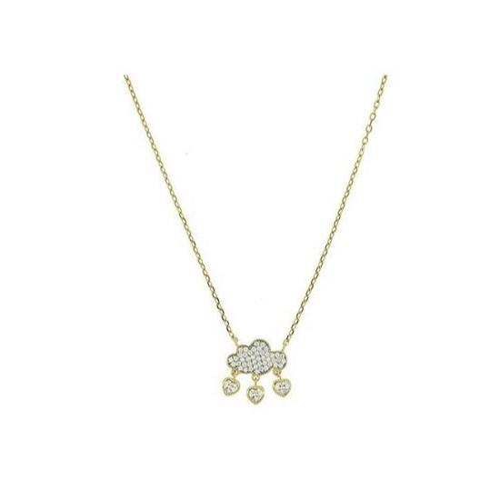 Love Storm silver necklace with white zircons measuring 43cm - CUORI MILANO