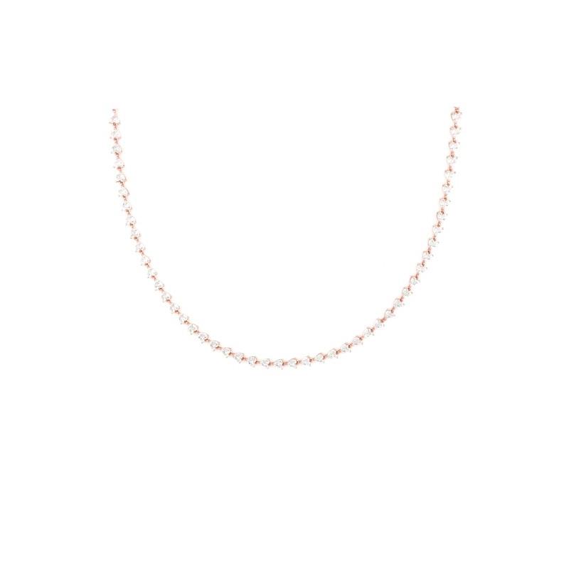 Crystal Mermaid silver necklace with white zircons measuring 43cm - CUORI MILANO