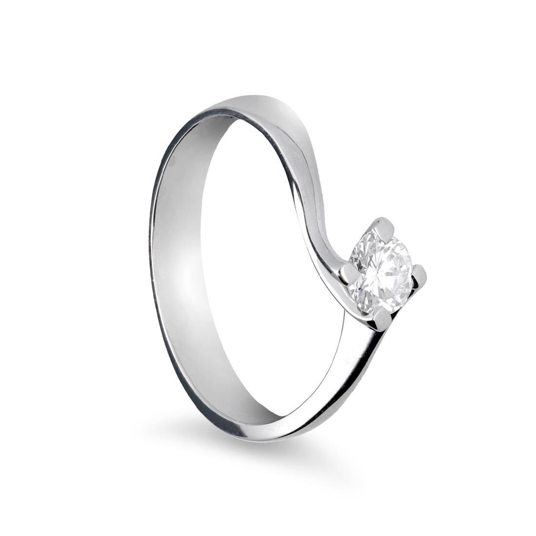 Solitaire ring in gold and diamond ct 0,20 - ALFIERI & ST. JOHN