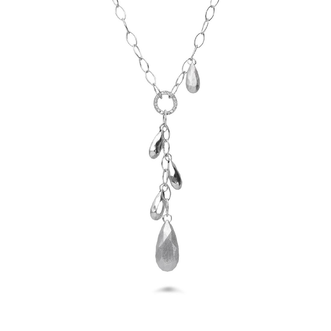 Collana argento con gocce satinate - ORO&CO 925