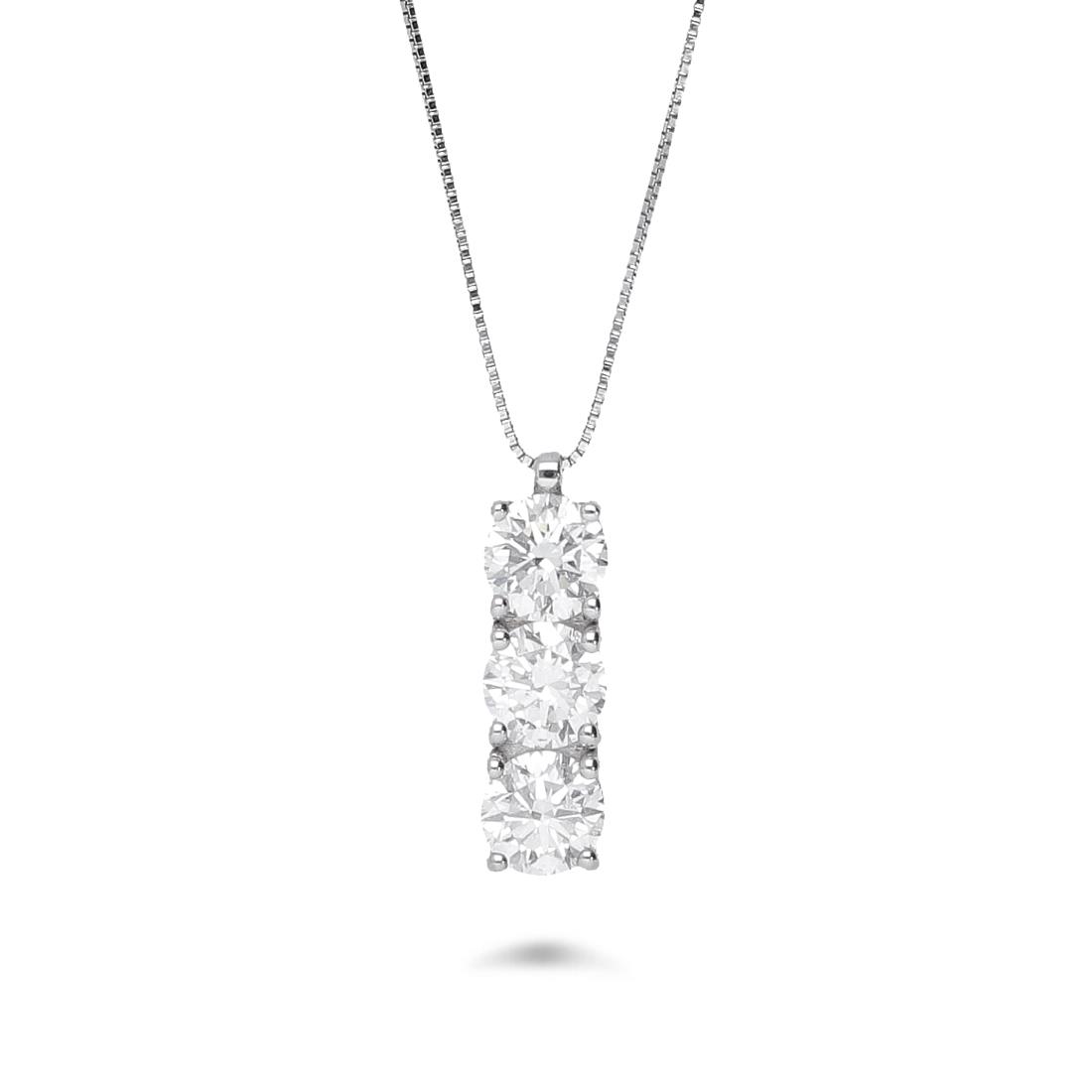 Trilogy necklace in white gold with diamonds ct 1,24 - ALFIERI & ST. JOHN