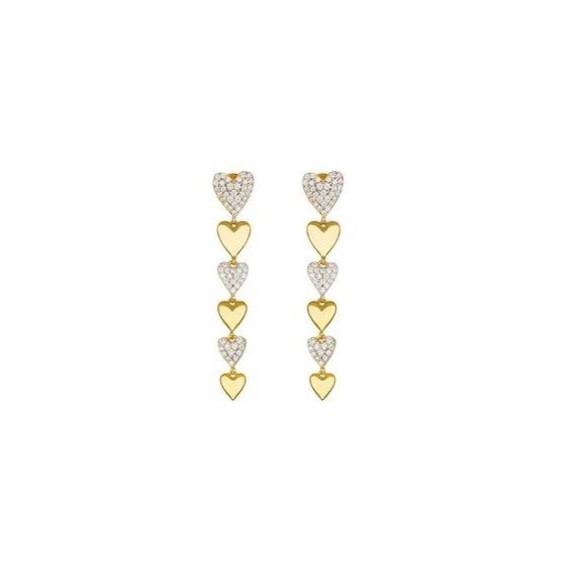 El Dorado silver pendant earrings with white zircons - CUORI MILANO