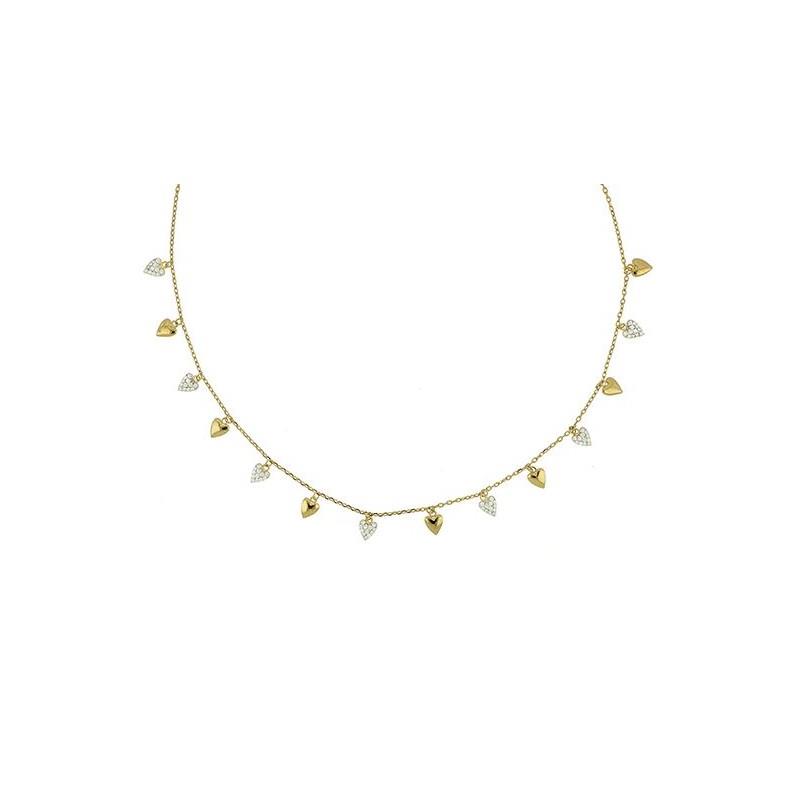 Collana in argento El Dorado con zirconi bianchi misura 43cm - CUORI MILANO